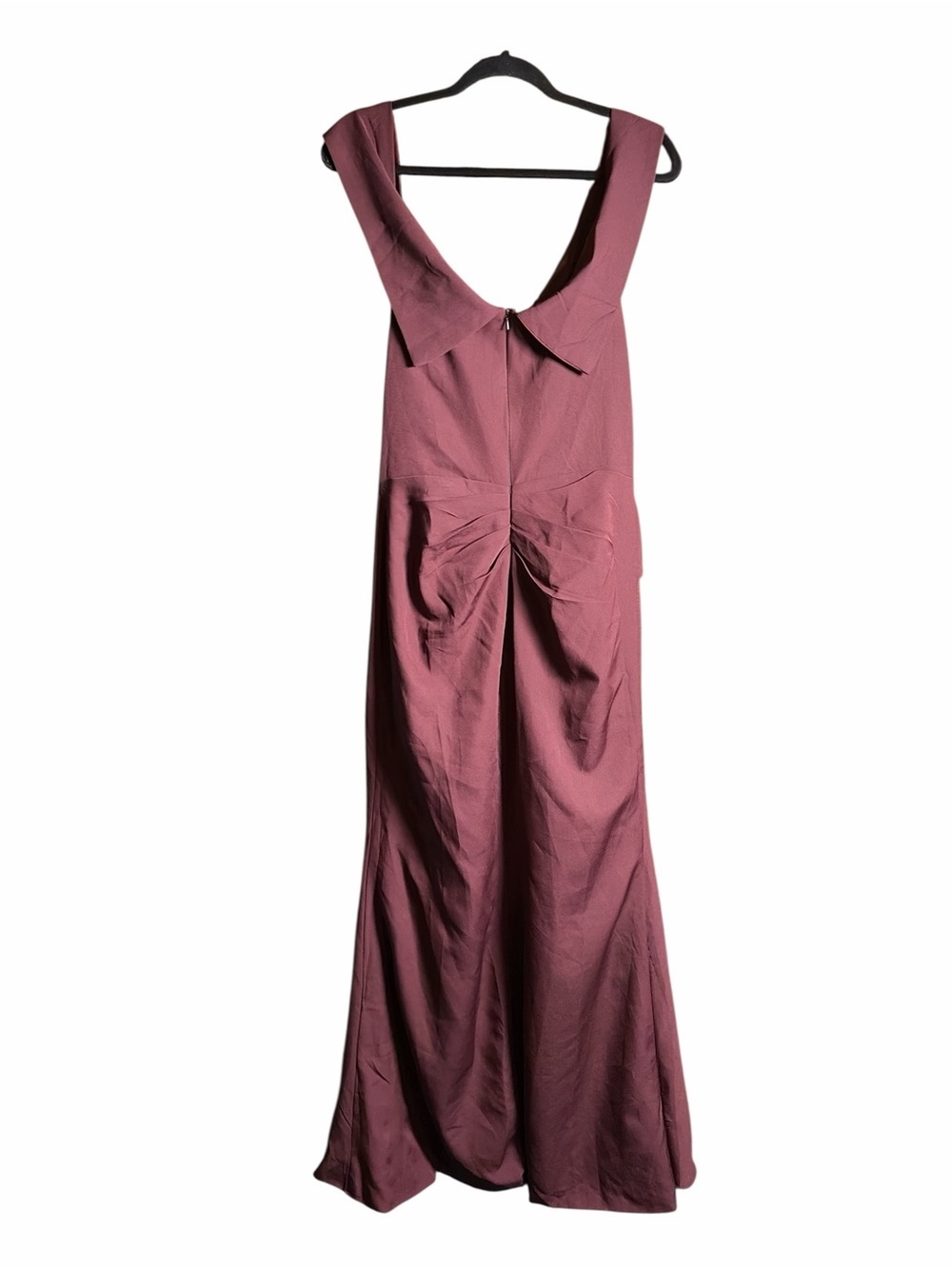 JASAMBAC Womens Off Shoulder V Neck Ruched Bodycon Formal Dress Sz 8 - Picture 2 of 9